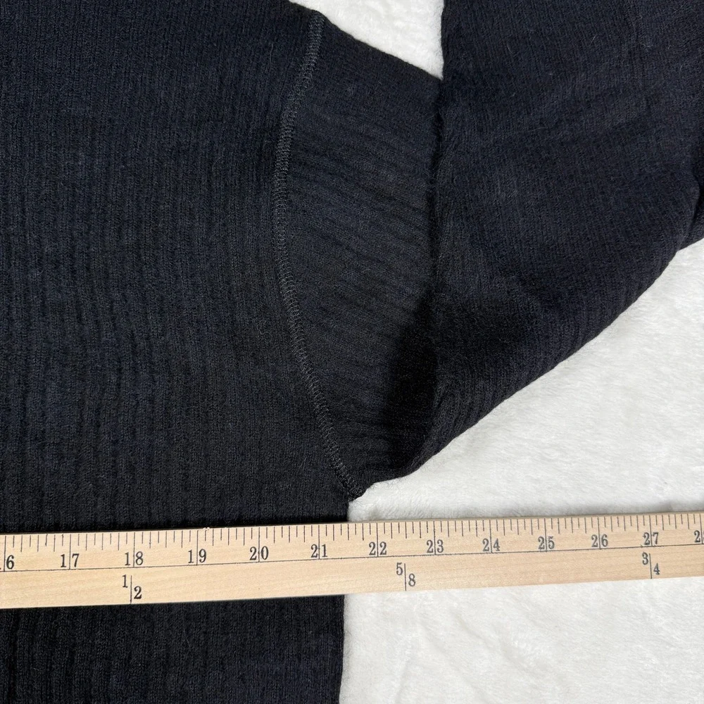 NWT Madewell Black Ribbed Alpaca Lightweight Crewneck‎ Sweater S Quiet Luxury